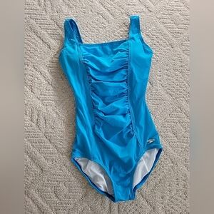 Speedo swimsuit women Size 10 Blue EUC